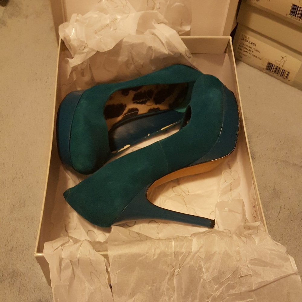 Jessica Simpson Given Women's Size 7 Emerald Platform Stiletto Pumps